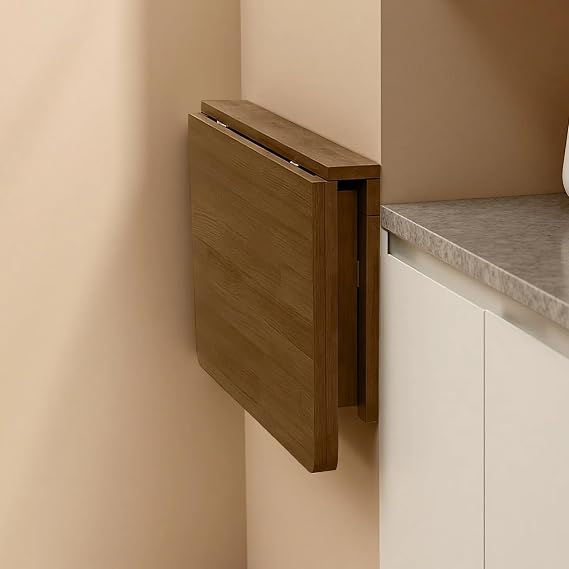 MM MELISEN Walnut 24x16 Wall Mounted Folding Table
