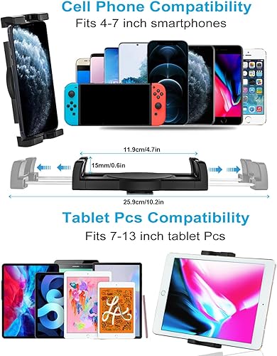 Miniatura 2 de Soporte para tablet de automóvil para teléfono y iPad de 4.7 a 12.9 pulgadas, soporte para tablet de automóvil para parabrisas de tablero con
