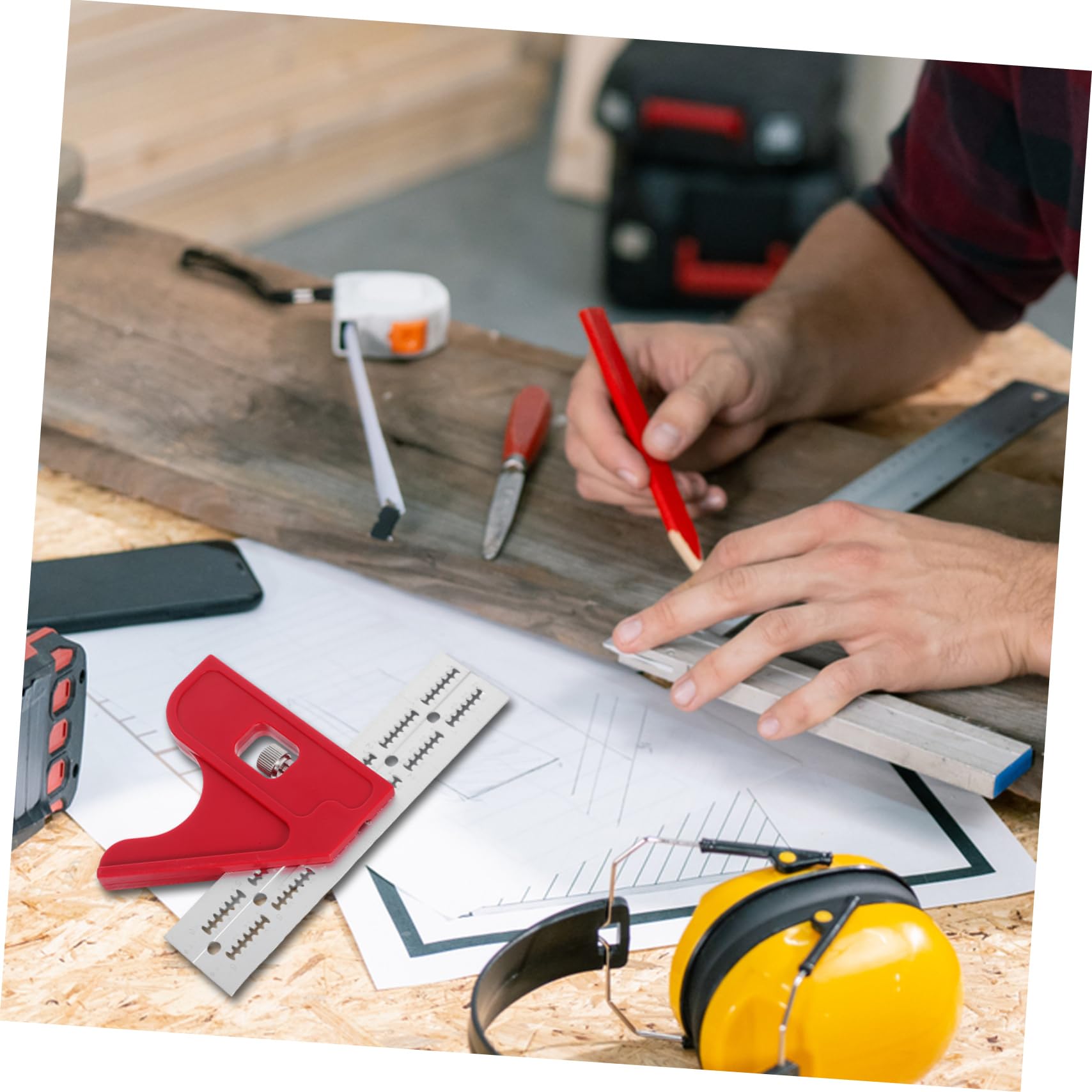 NUOBESTY 4 Pezzi Squadra Di Misurazione Per Carpenteria Misura Angolo Goniometro Per Lavorazione Del Legno Righello Per Carpentieri Righello Di Precisione Per Lavorazione Del Legno