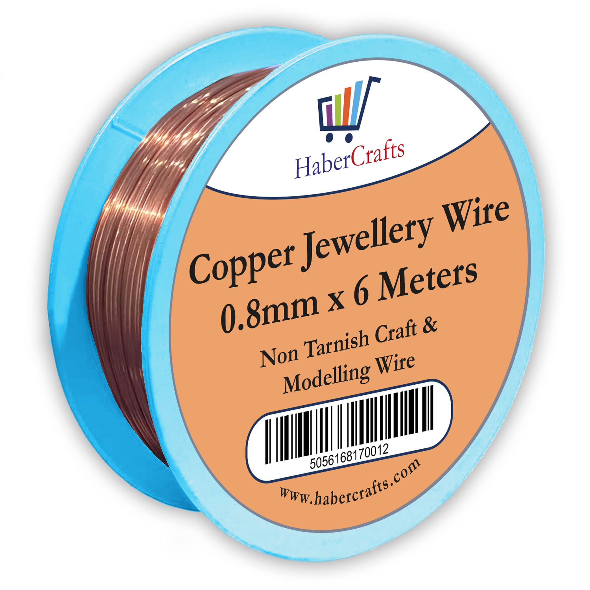 0.8mm Copper Jewellery Wire Tarnish Proof Brass Bendable Metal Wire for Jewellery Making Sculpting Modelling Crafts Wire Weaving & Wrapping (0.8mm - Copper - 20 Gauge - 1 Spool - 6 Meters)