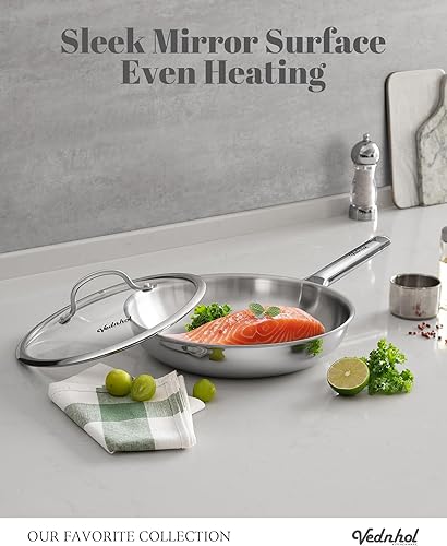 Miniatura 3 de Juego de sartenes de acero inoxidable, sartenes de acero inoxidable de tres capas de 8 y 10 y 12 pulgadas, sartén, sartén de acero inoxidable, libre