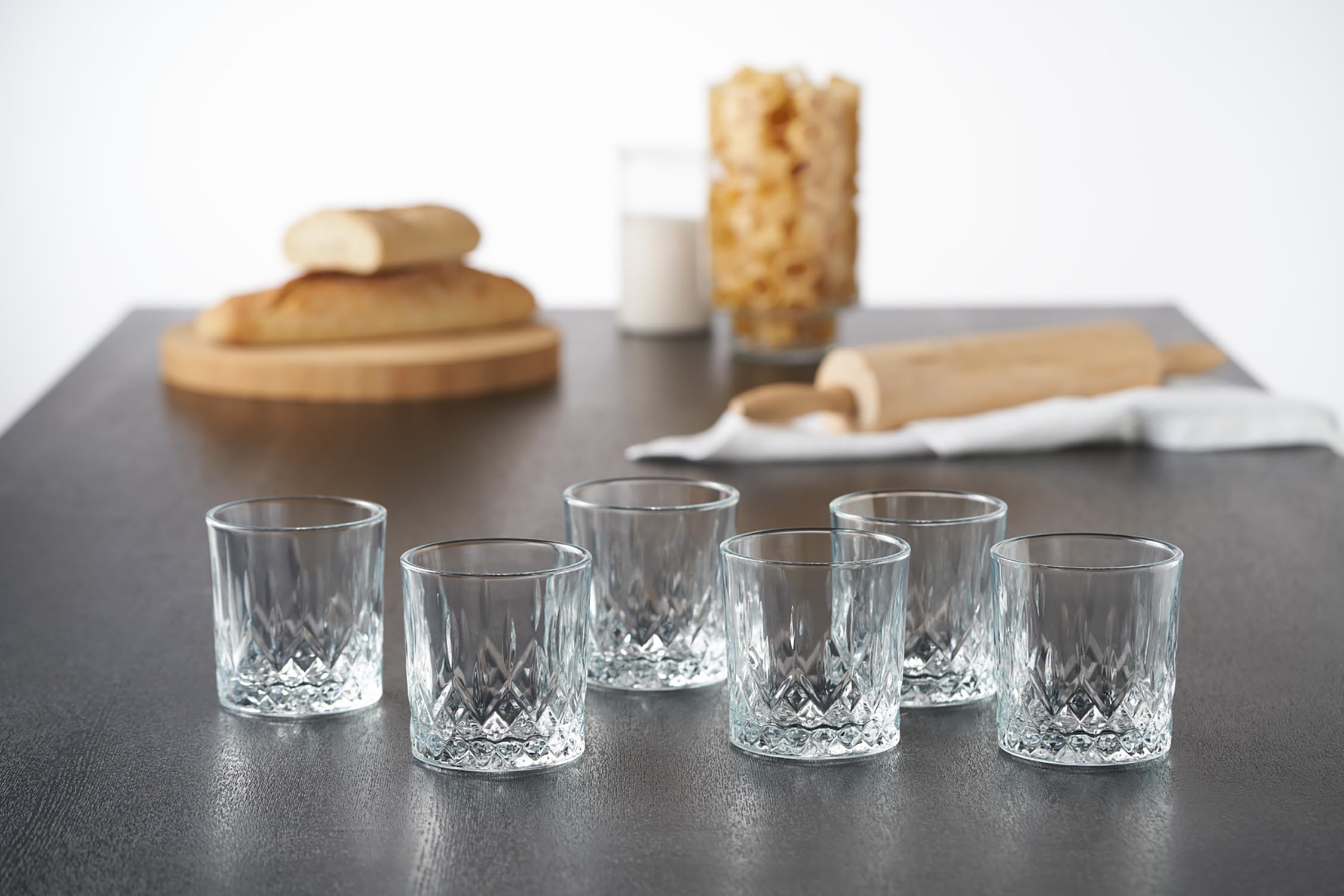 Set Di 6 Bicchieri In Vetro Trasparente 280ml Resistente Al Microonde Lavabile In Lavastoviglie Freezer 90021282