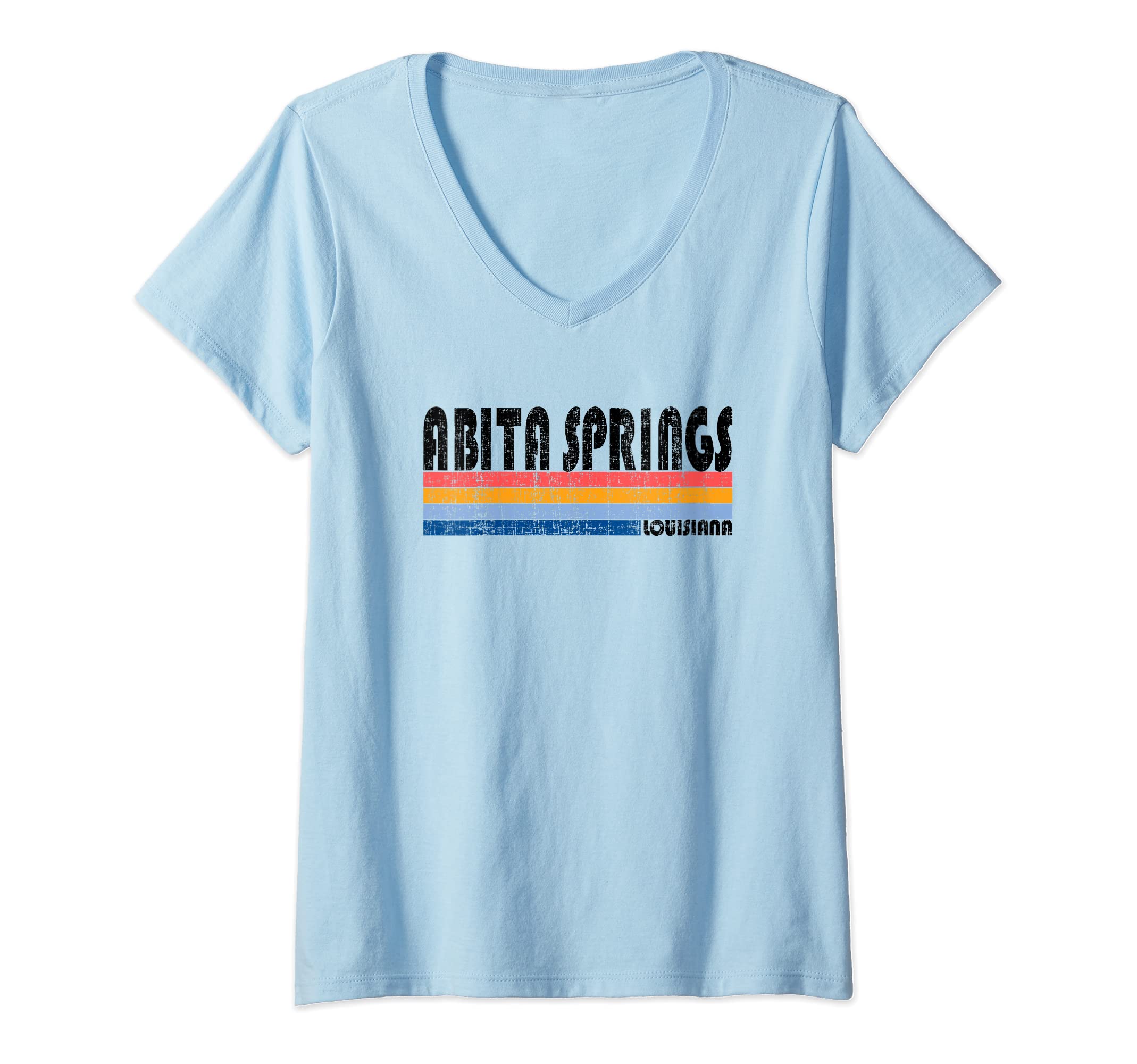 Womens Show your Abita Springs, LA Hometown Pride with this Retro 7 V-Neck T-Shirt