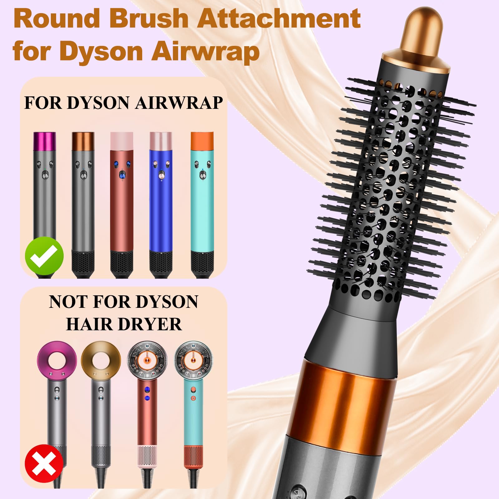YTCHYYSK Small Round Volumizng Brush Attachment Compatible with Dyson Airwrap HS01/05/08 - Image 2