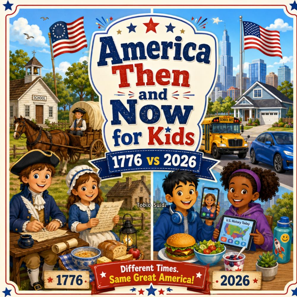 America Then and Now for Kids: America Turns 250 Activity Book for Boys and Girls Ages 6-10