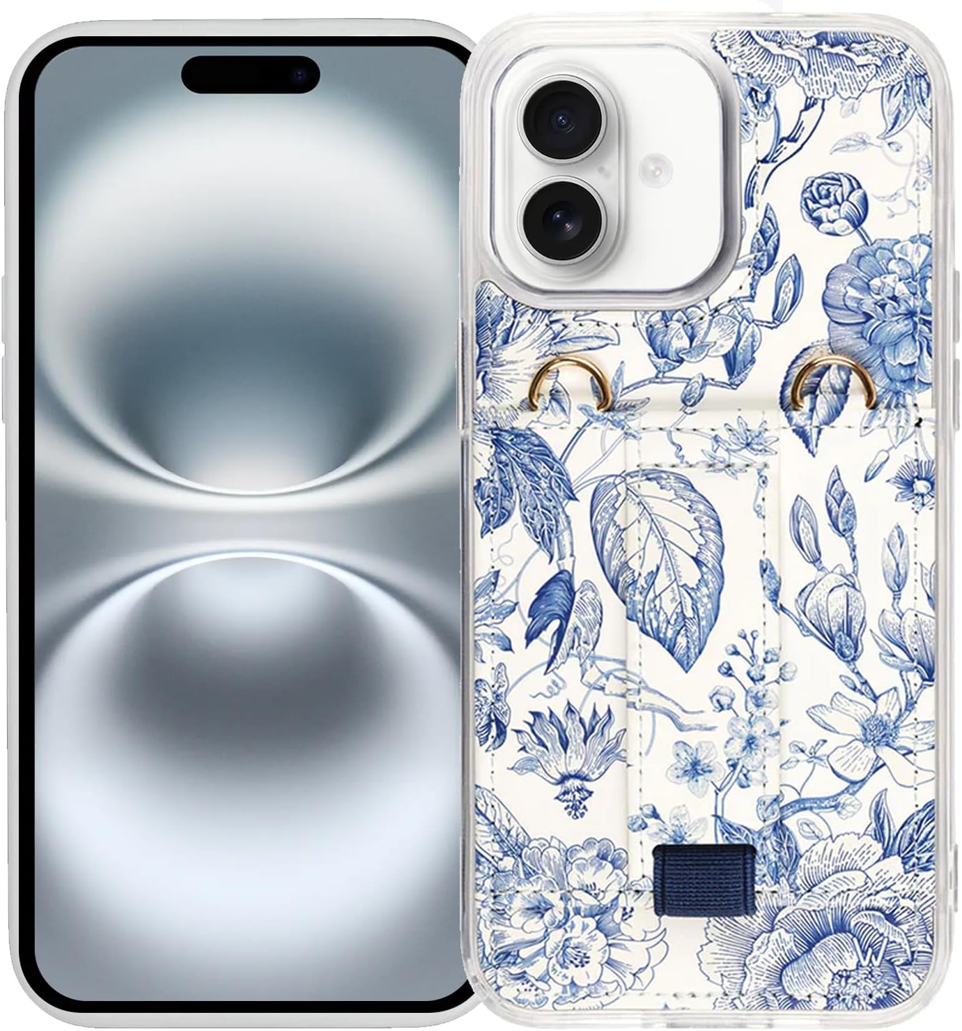 Walli Cases for iPhone 16 Plus Case Wallet, Bandolier Crossbody Phone Case Purse Card Holder, Holds up to 2 Cards - Cute, Trendy Phone Cover fits iPhone 16 Plus, with Kickstand & Finger Strap