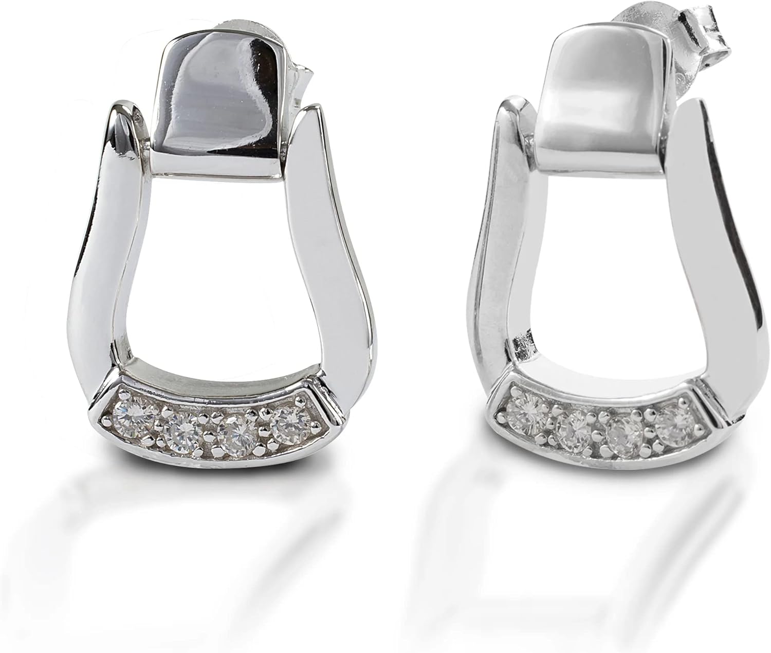 Kelly Herd Oxbow Stirrup Post Back Earrings - Sterling Silver Sterling Silver