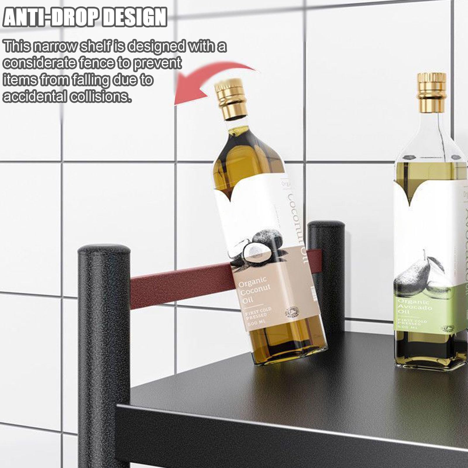 Regał metalowy, stalowy, idealny do łazienek, kuchni, pralni, wolnostojący, wąski, otwarty regał podłogowy