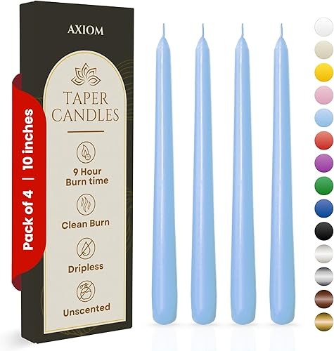 Miniatura 22 de Axiom Candles Velas altas sin goteo de 10 pulgadas sin perfume y sin humo, 9 horas de tiempo de combustión, velas cónicas para el hogar, cenas