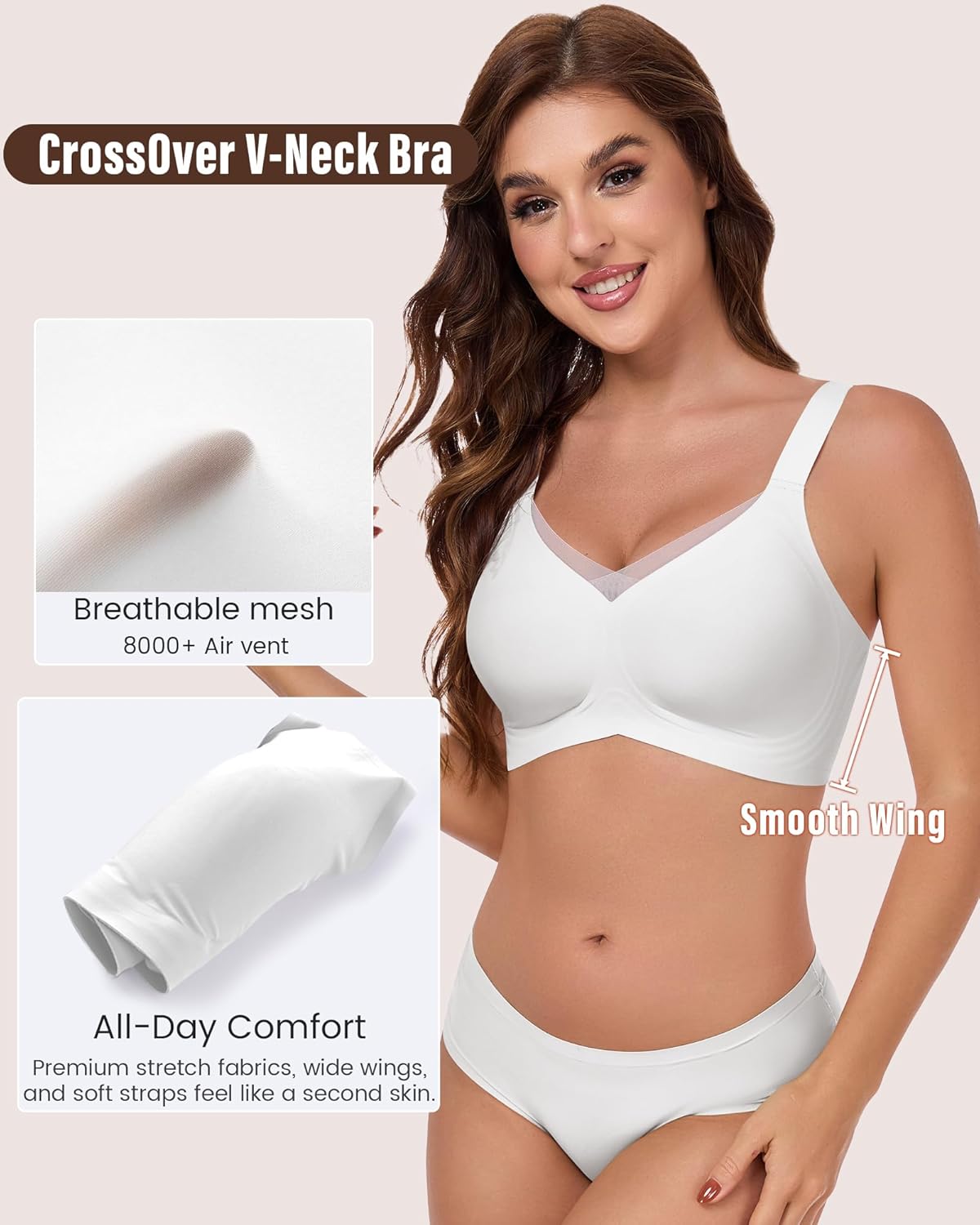 Jelly Bras for Women Push Up Bra for Women Seamless Bras No Show Comfort Full Coverage Push Up Wireless T Shirt Bra - Image 2