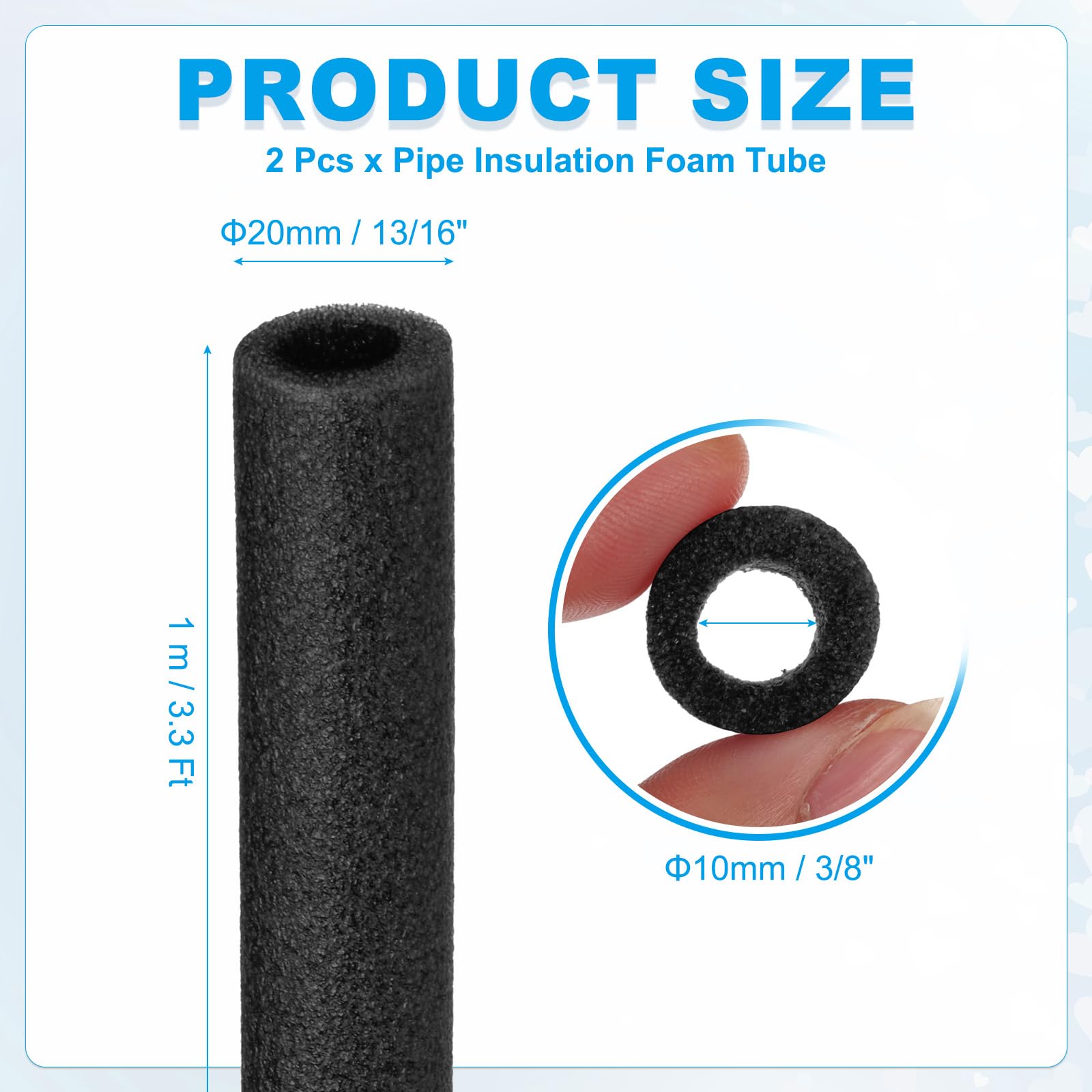 PATIKIL 2 Pcs Pipe Insulation Foam Tube - Image 2