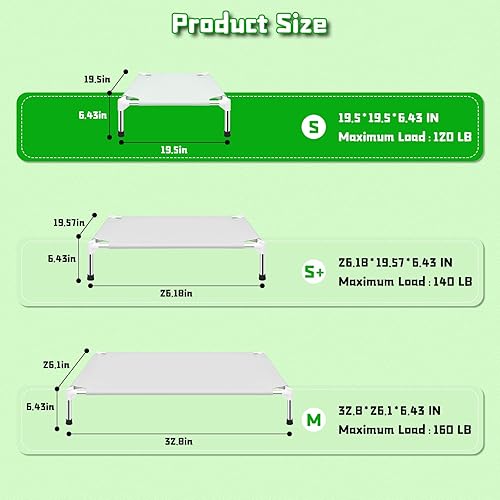 Miniatura 6 de Makerfire Cama elevada para perros, cuna elevada para interiores y exteriores, para perros pequeños, cama desmontable para mascotas con patas