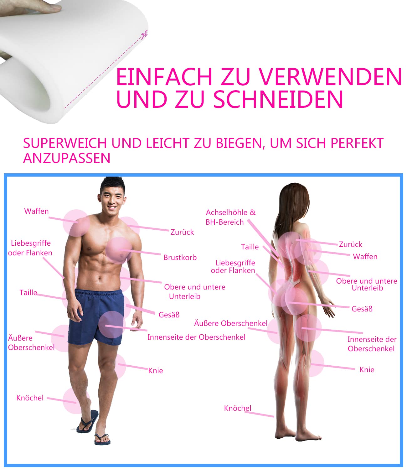 4 Päckchen Lipo-Schaumstoff-Pads Ab Board nach Operationen 20 x 28 x 1,3 cm Fettabsaugung Chirurgie Foam Sheet Hilfe bei postoperativer Fettabsaugung, Bauchdeckenstraffung