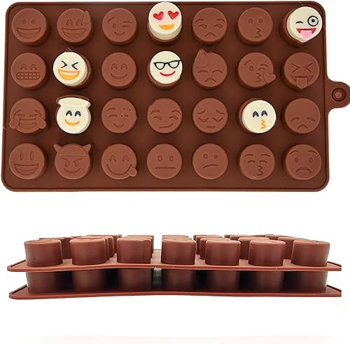 Moldes de silicona para chocolate, moldes para dulces, formas de silicona para respaldar linda cara sonrisa, moldes de silicona reutilizables para