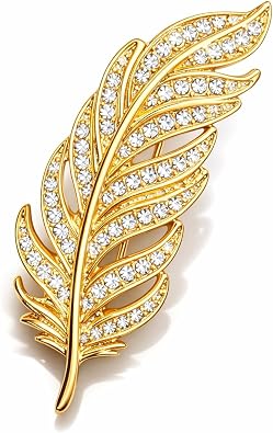 Feather Brooch Boho Pin Charm Jewelry Gift for Women