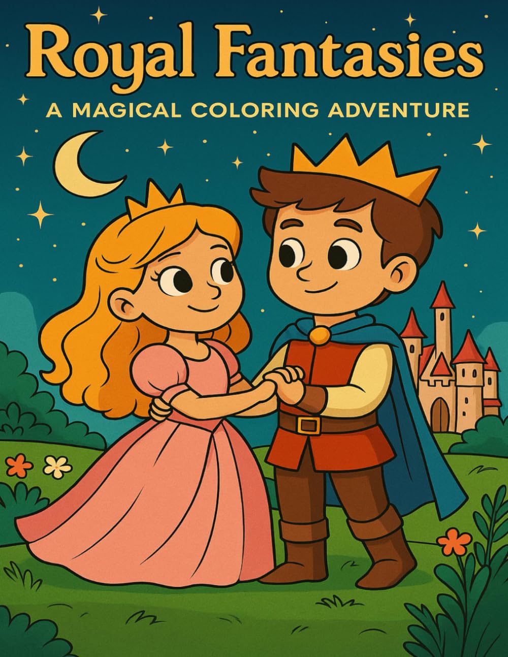 Royal Fantasies – A Magical Coloring Adventure: 25 Enchanted Scenes of Princes, Princesses, Castles and Magical Worlds