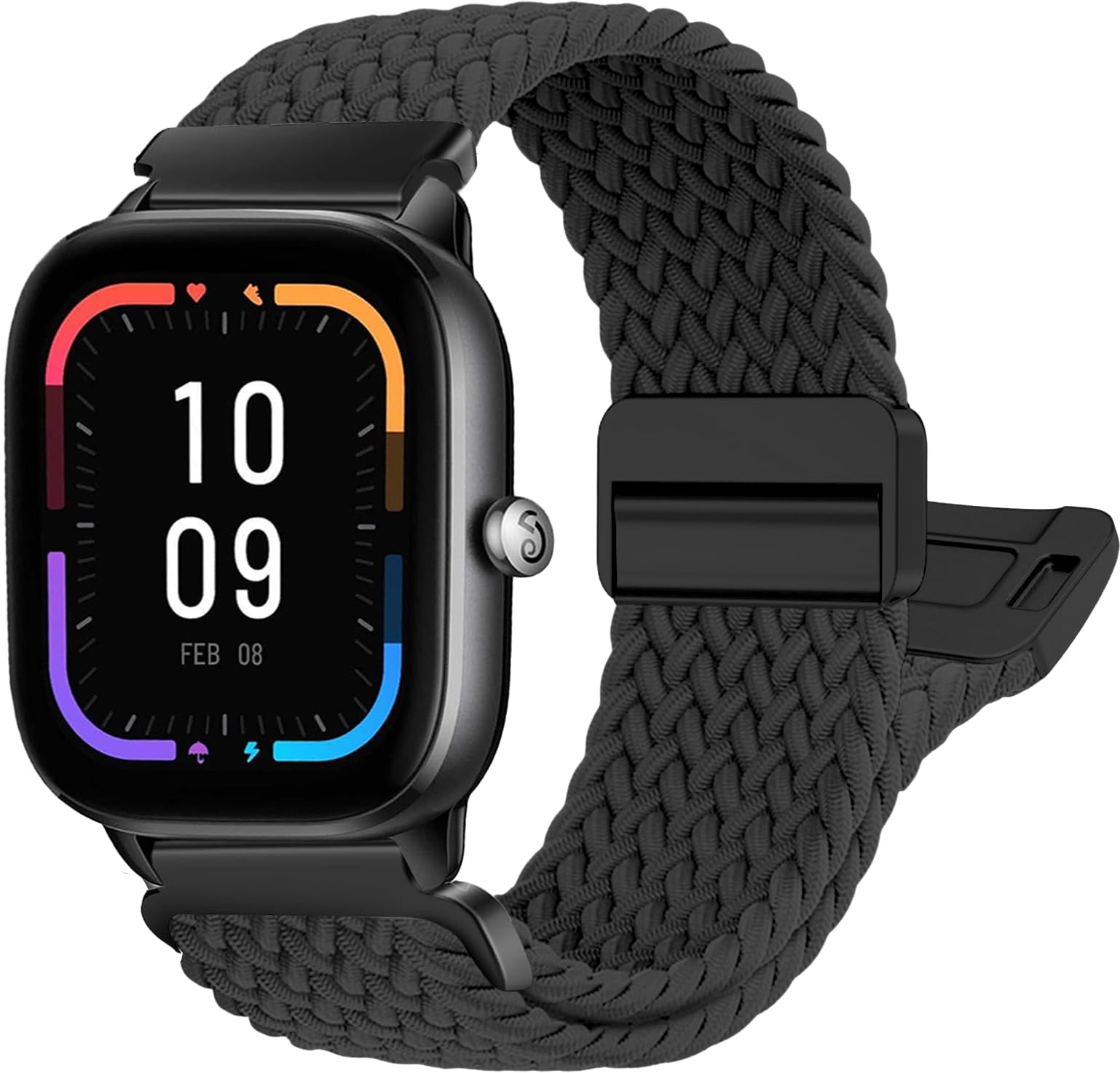 chinbersky Geflochten Armband Kompatibel mit Amazfit GTR mini/GTS 4 Mini/GTS 4/GTS 3/GTS 2 Mini/GTS 2e/GTS 2/GTS/GTR 47mm/GTR 2 3 4, 20mm 22mm Magnet Verschluss Stoff Nylon Band für Amazfit Armband