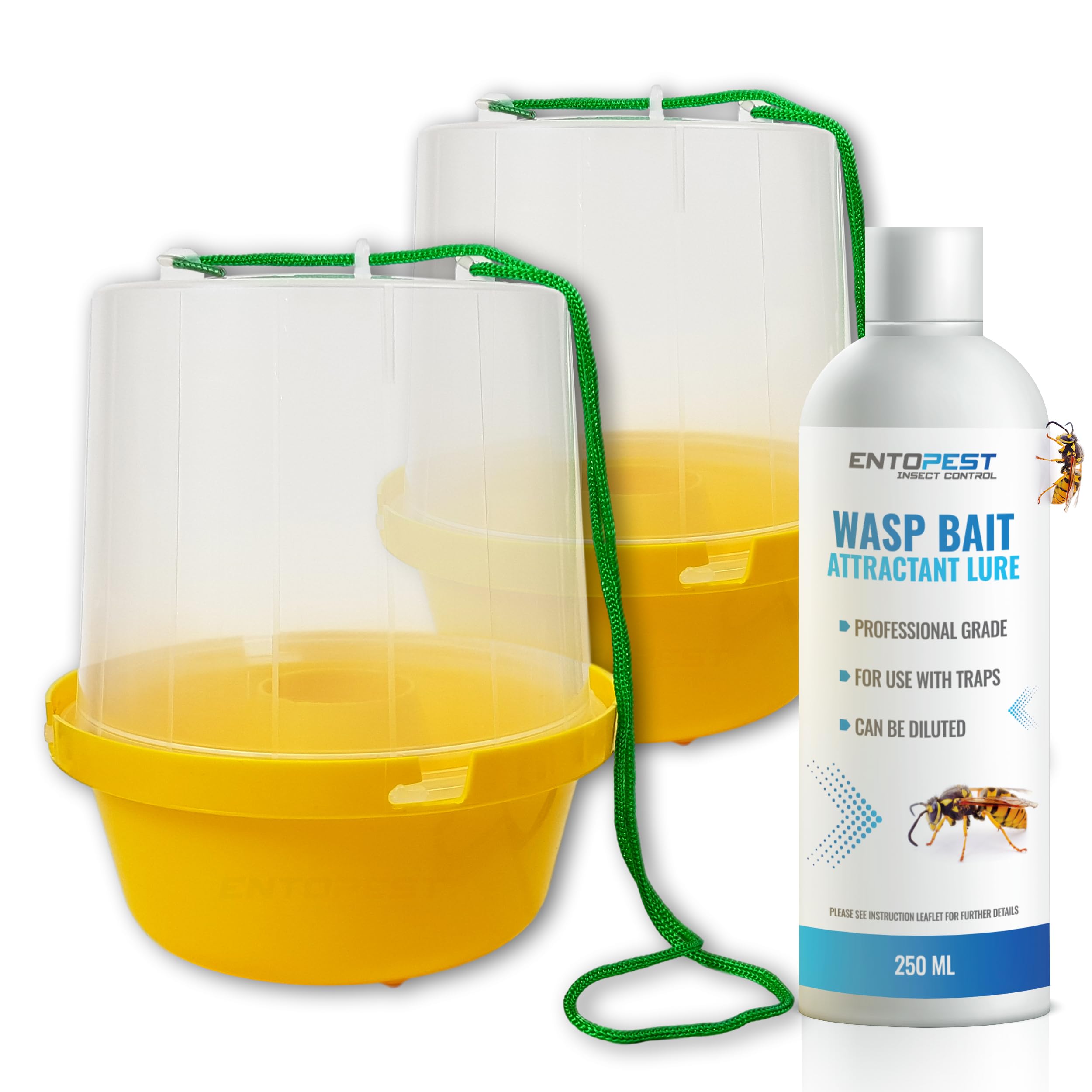 2 x Wasp Nest Killer Trap and Bait Attractant Kit | Wasp Trap, Hornet Trap, Bee Catcher, Wasp Traps Outdoor/Indoor, Hornet Nest Killer, Wasp Catchers for The Garden