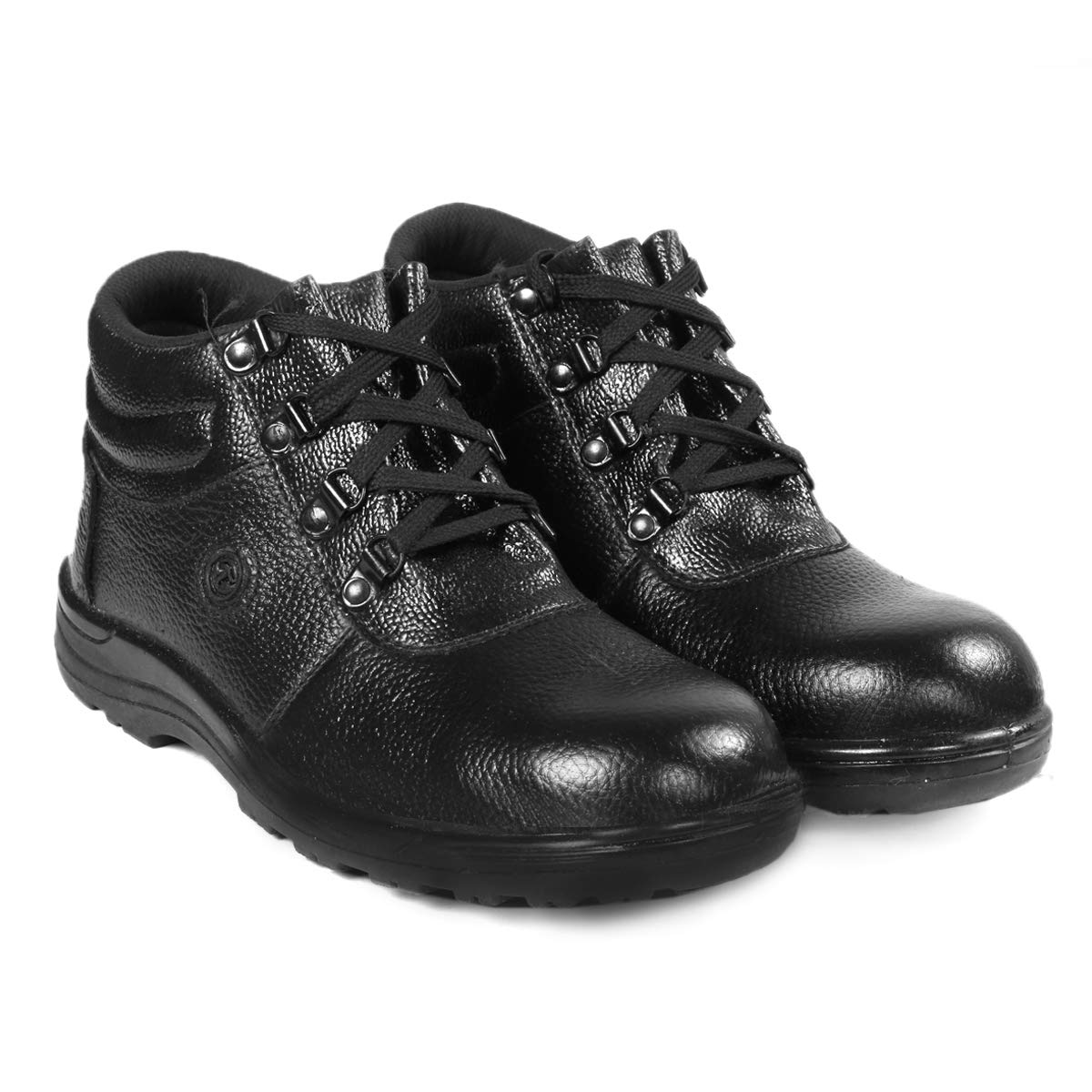 PARA COMMANDO Black Leather Safety boot Shoes with Steel Toe