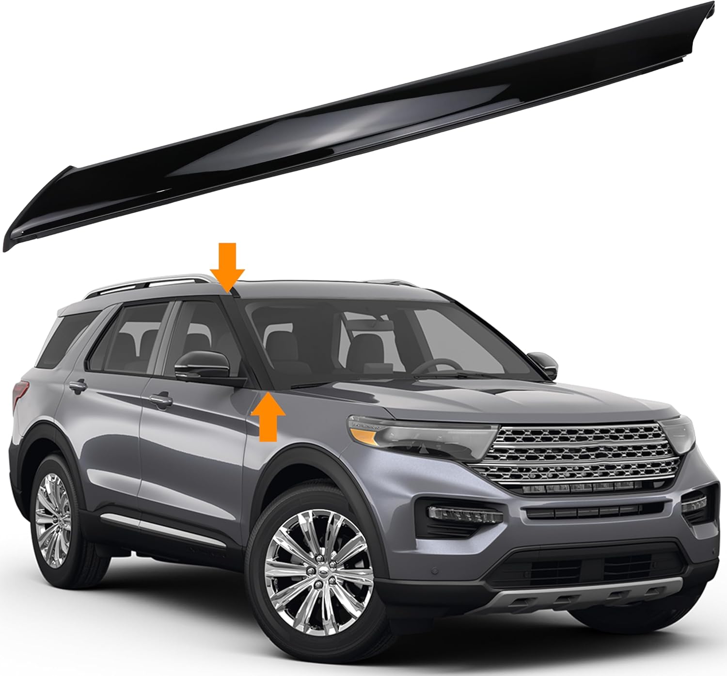 Windshield Trim Pillar Molding Trim Compatible with Ford Explorer 2020 2021 2022 2023 2024 2025 Driver Side Passenger Side Left Right Replace LB5Z-7803144-AA LB5Z-7803145-AA