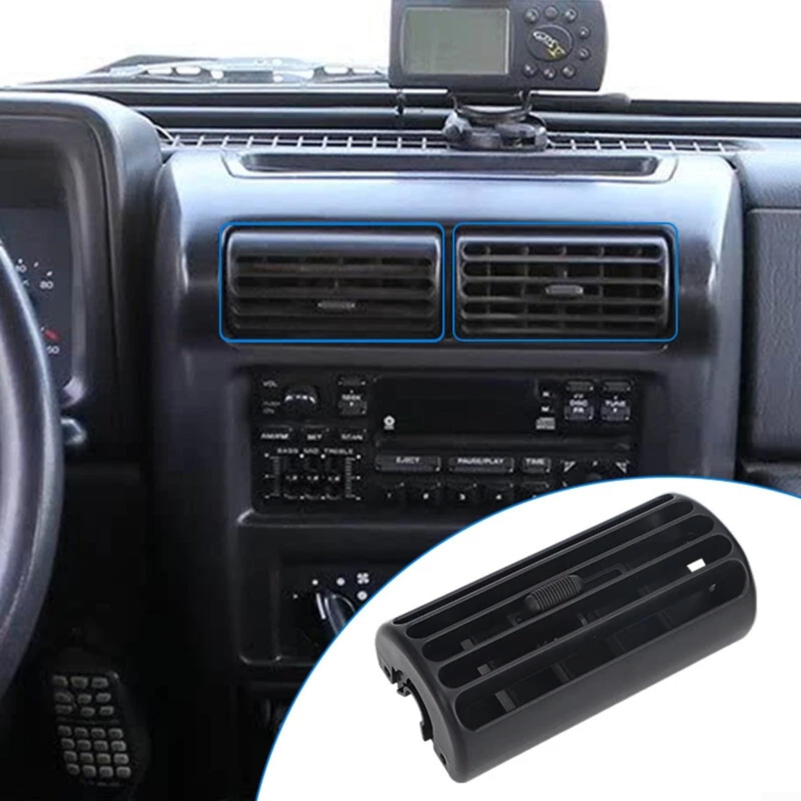 4 cubiertas de salida de aire 5DP55TAZ 5FS10LAZAB ABS negro repuesto de ventilación compatible con Jeep para Wrangler TJ 2003-2006 fácil de instalar