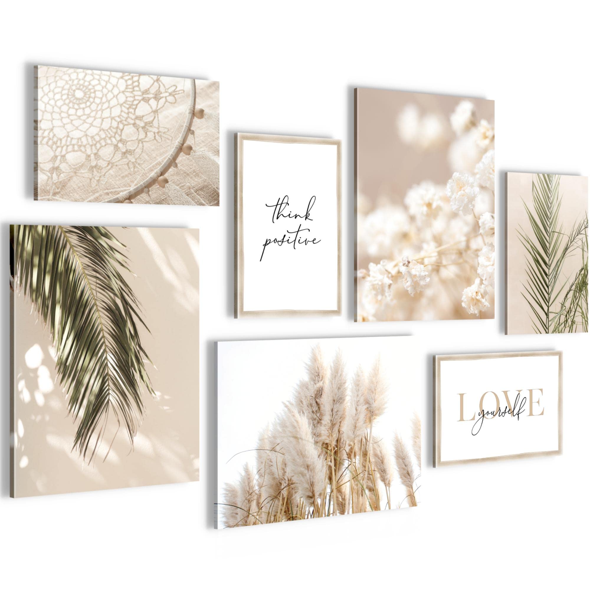 Schilderijen Set KLAAR OM OP TE HANGEN Foto Muur Boho Pampas Gras 7 Delen N005871a 688070565