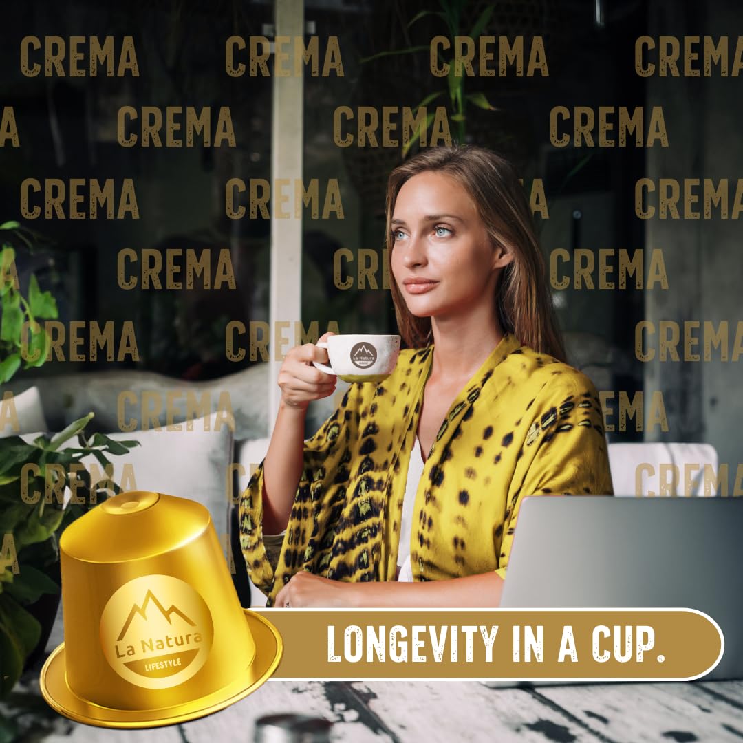 La Natura LIFESTYLE 120 cápsulas de café CREMA de aluminio, 100% reciclables, compatibles con Nespresso