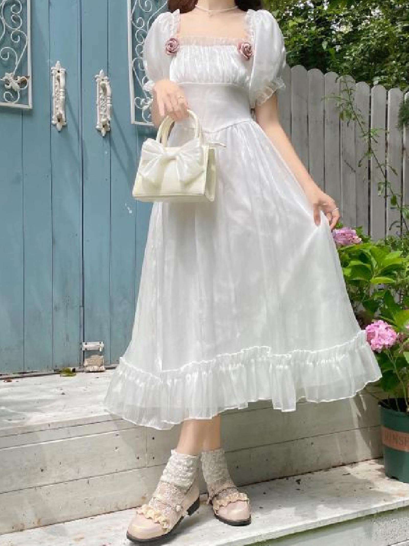 Midi Korean Ruffle Dress Discount Simple Dress Korean Style Factory Sale V Neck Long Dress Korean Midi Korean Ruffle Dress Discount Simple Dress Korean Style Factory Sale V Neck Long Dress Korean