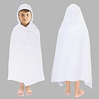 ORIGINAL KIDS Oversized Hooded Bath Towel Wrap for Toddlers - 100% Cotton 600 GSM, 30x52 White - Soft Absorbent Beach Pool Towel