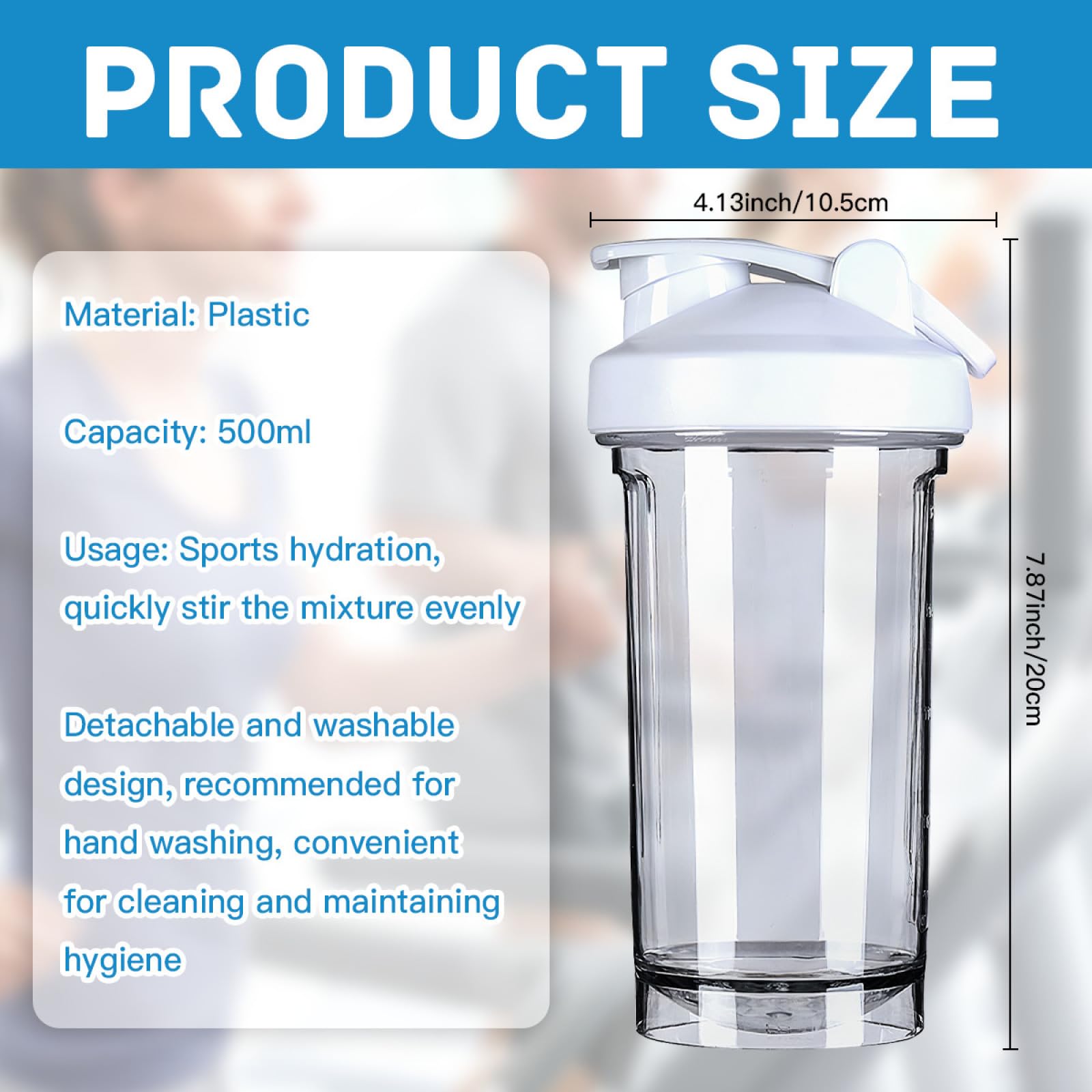 Botella mezcladora de proteínas blanca de 18 onzas para deportes, taza mezcladora personalizada para hombres y mujeres, deportes musculares, correr, gimnasio, botella de regalo