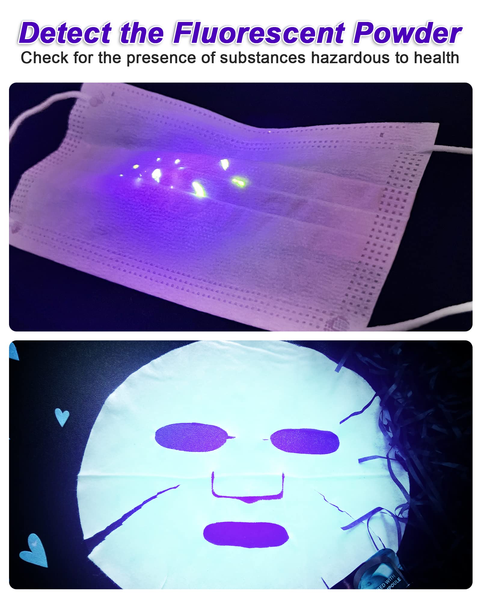 UV-Schwarzlicht-Taschenlampe 12 Led, Mini UV Lampe Ultraviolettes Licht mit 395nm, Haustiere Urin-Detektor für Hundeurin, Haustierflecken, Bettwanzen auf Teppich/Teppichen. Inklusive 3 AAA Batterien