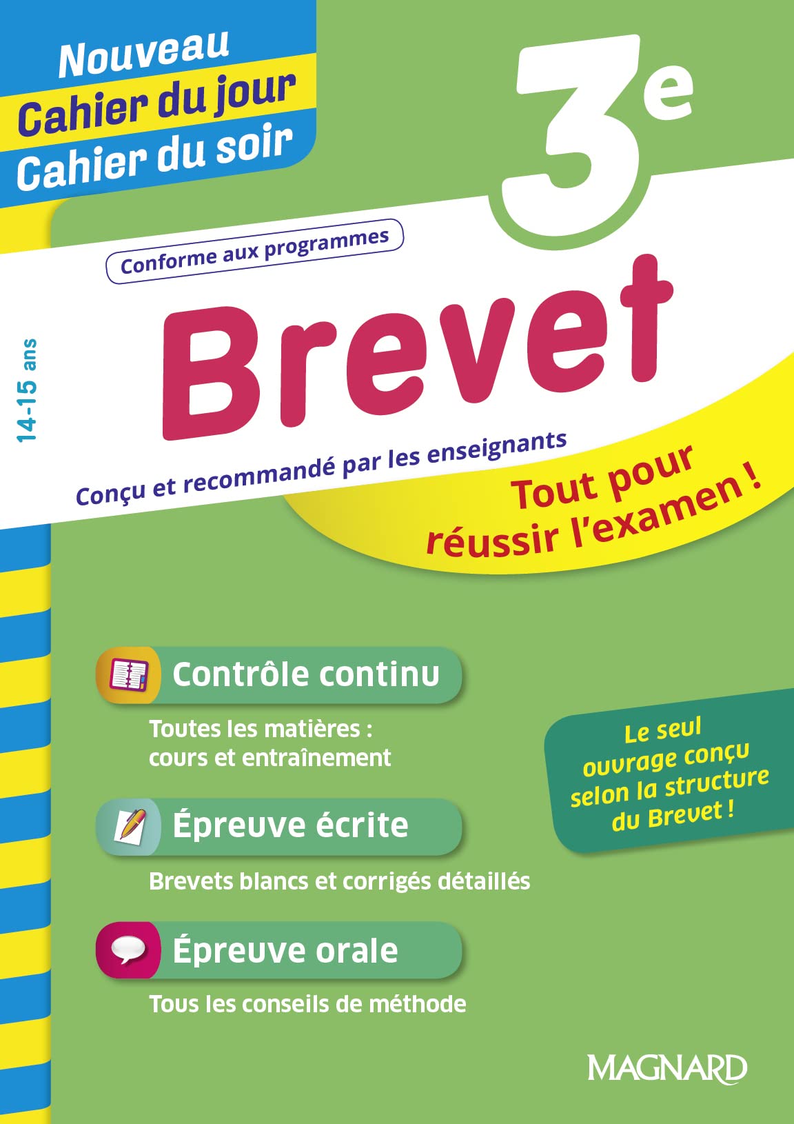 Brevet 3e - Nouveau Cahier du jour Cahier du soir: Conçu et recommandé par les enseignants