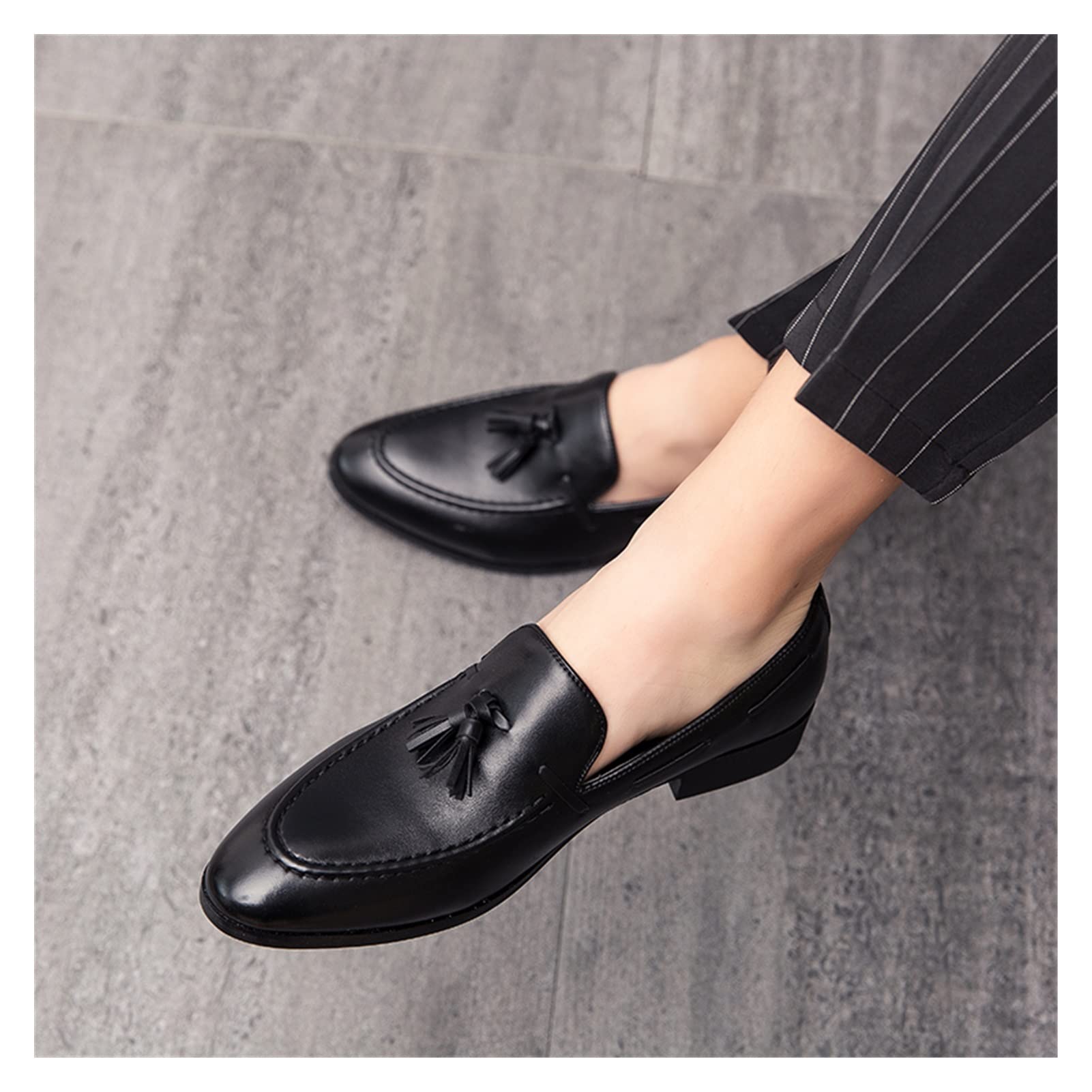 Amazon.co.jp: yxcue. Men's Tassel Loafers Pu Leather Formal