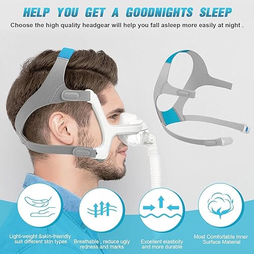 Miniatura 3 de Casco de repuesto N20 compatible con N20 para máscara ajustable para el hogar con clips magnéticos para el casco (paquete de 1)