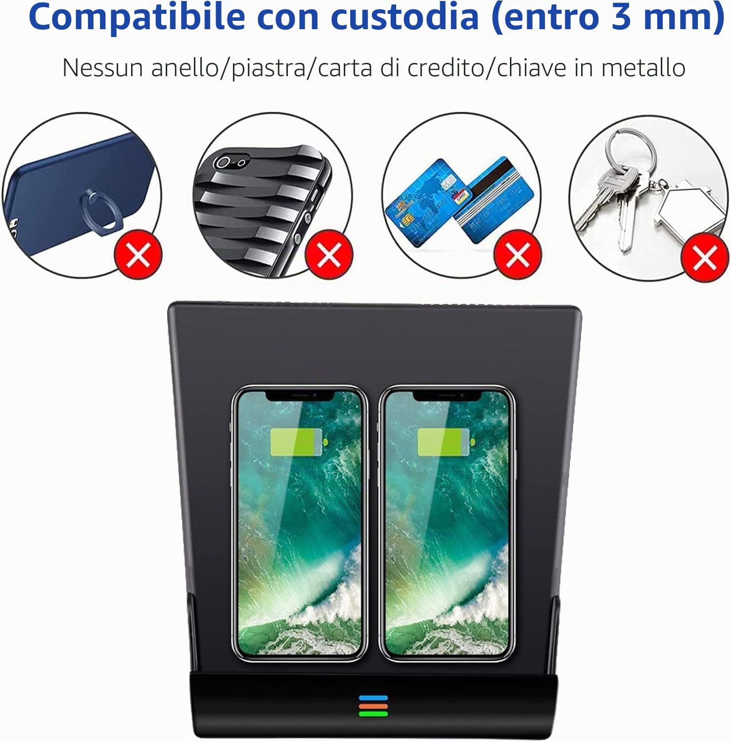 Caricatore Wireless per Tesla Model 3 2019 2020,Caricatore Senza Fili Per Auto,15W Qi Caricatore Wireless Auto,Wireless Vassoio Ricarica Rapida,Accessori Caricatore Console Centrale