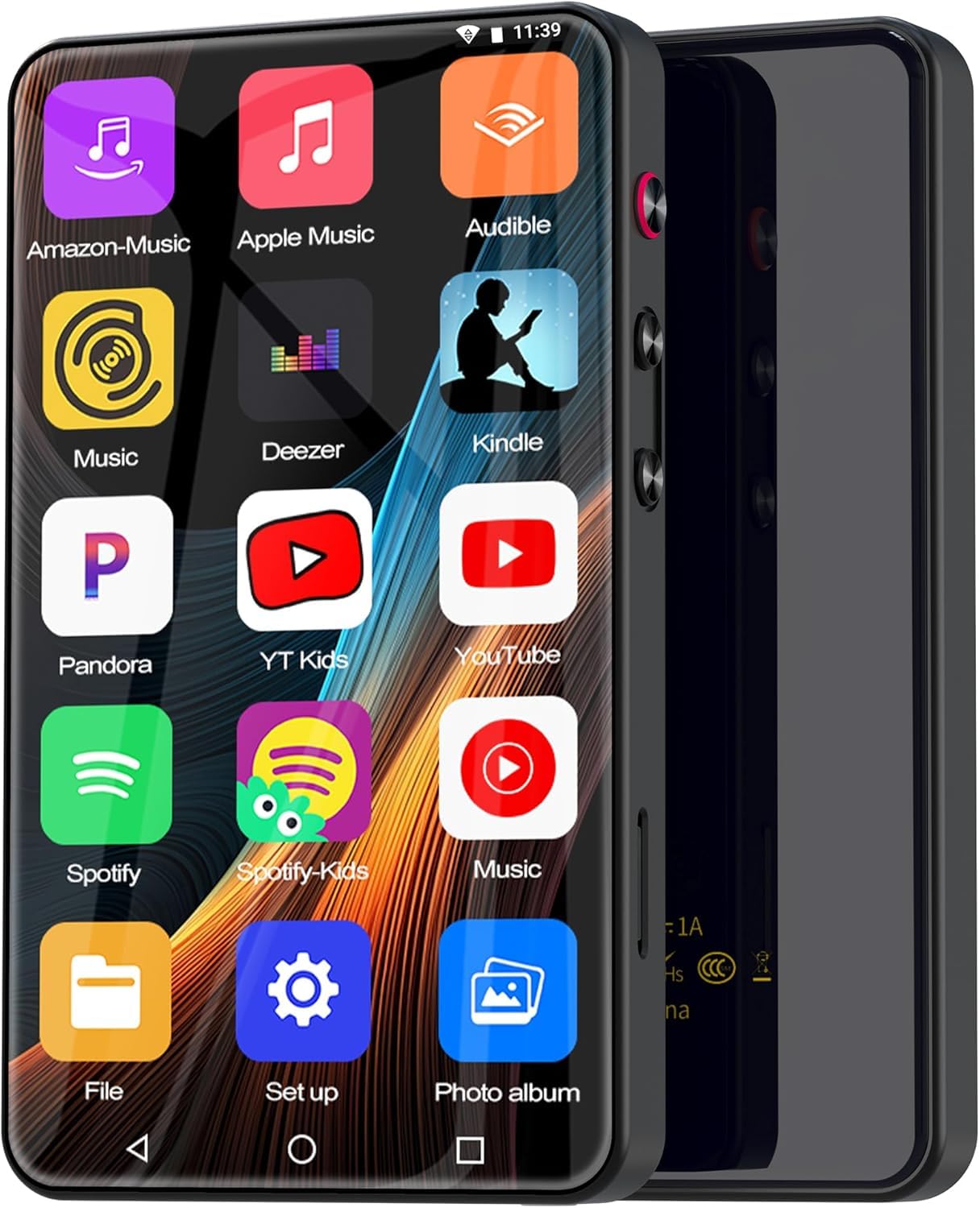 Photo 1 of 144GB MP3 Player with Bluetooth and WiFi, HD 4" Full Touch Screen Smart Music Player with Spotify,Amazon Music,YouTube,Parental Control Android Mainstrem Media MP4/MP3 Player for Kids up to 1TB,Black