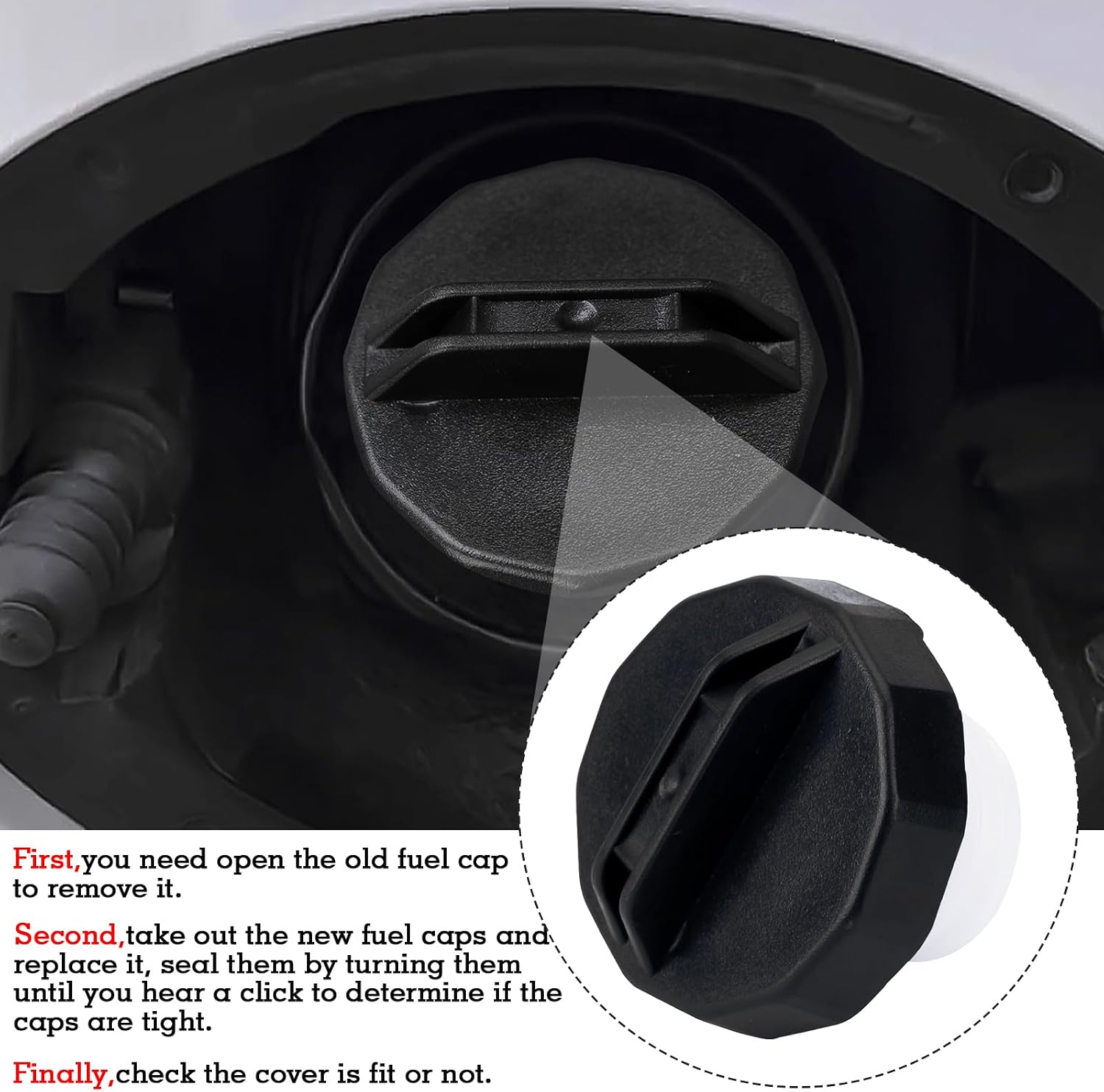 10834 Gas Cap, Fit for Toyota Corolla and More, Fuel Cap Replacement