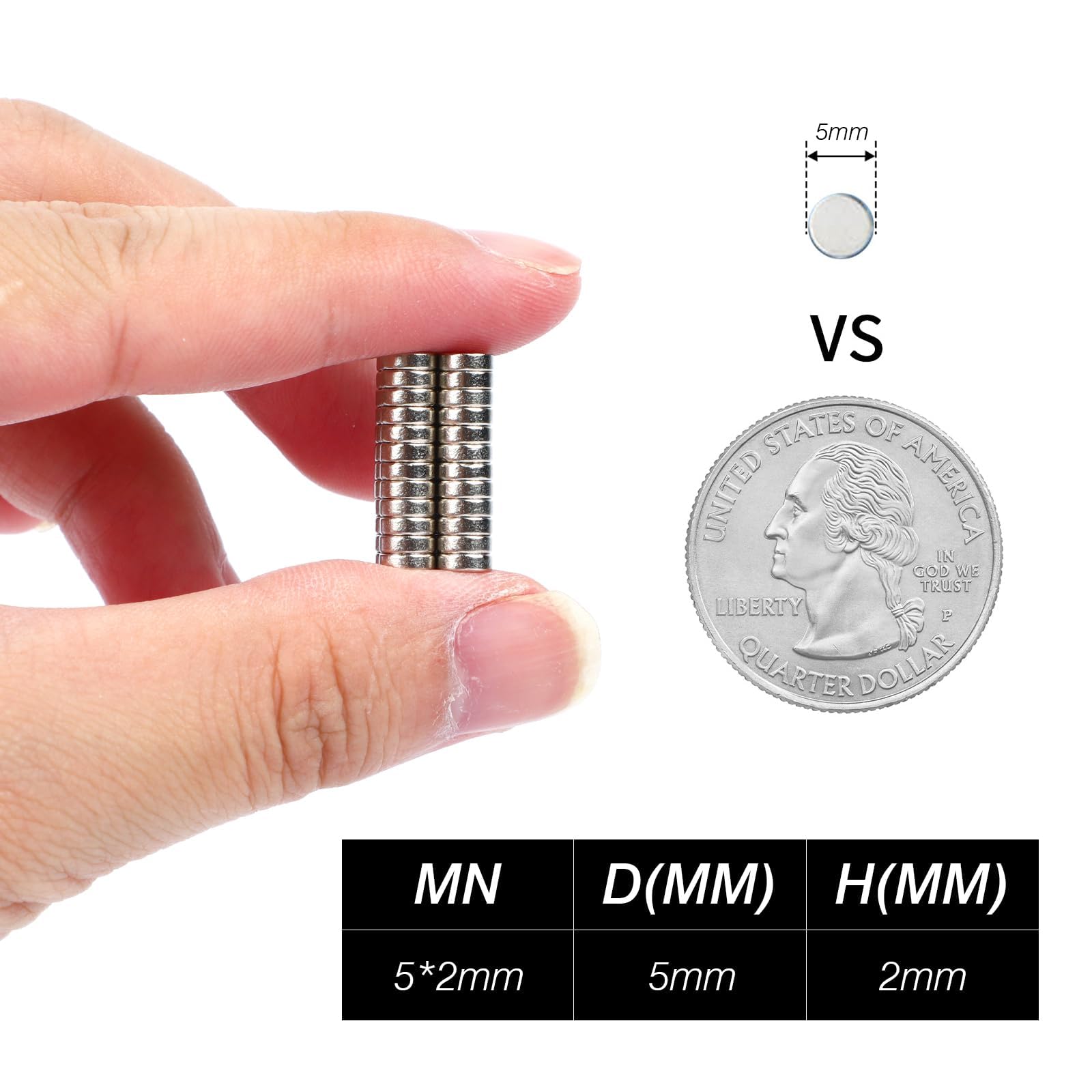 Mini Imanes Potentes,100 PCS 5x2 mm Pequeños Iman Neodimio Redondos Imanes Fuertes para Refrigerador Ciencia Manualidades Pizarra Magnética Artesanías