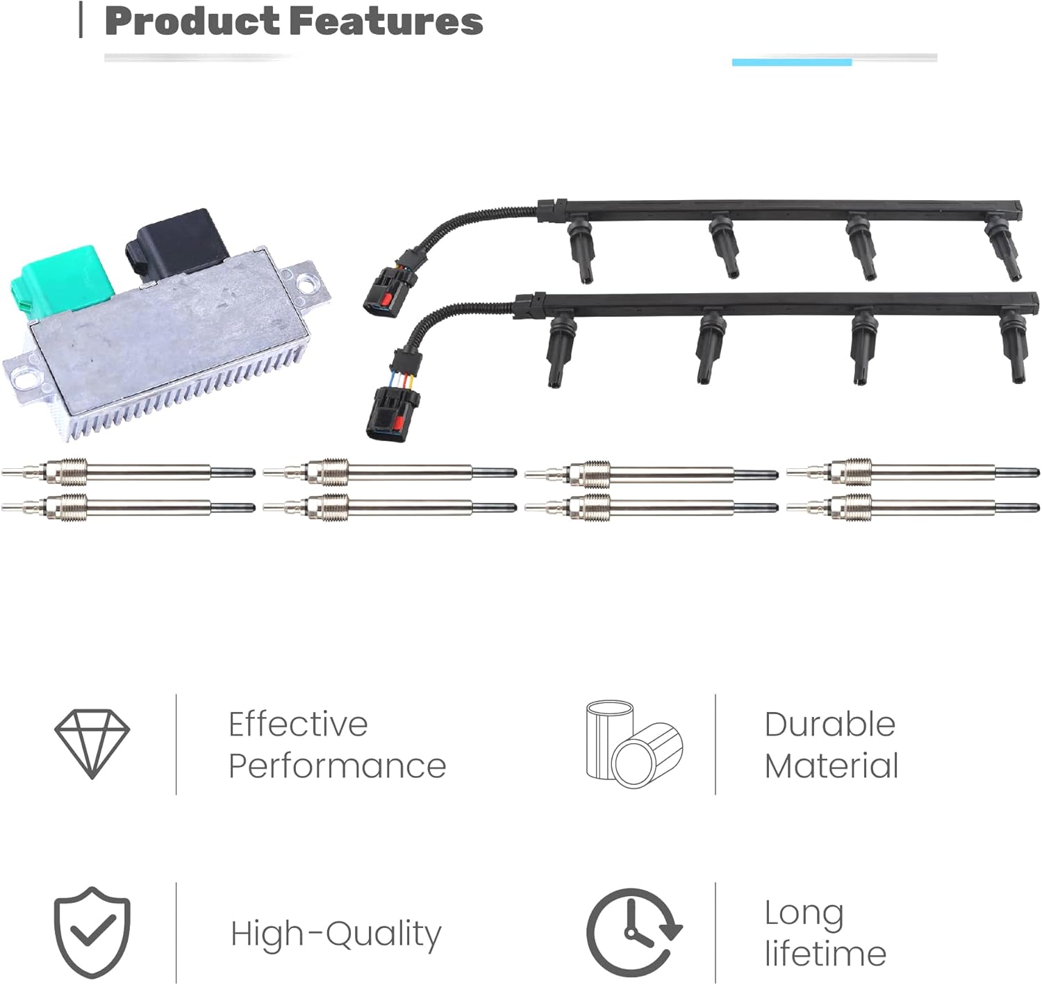 Glow Plug Harnesses Controller,GPCM Kit Compatible with 2003 Ford F250/F350/F450/F550/E250/E350/E450/Excursion, 6.0L/7.3L,Powerstroke #Replace 3C3Z-12A690-AA 3C3Z-12A342-AA YC3Z-12B533-AA