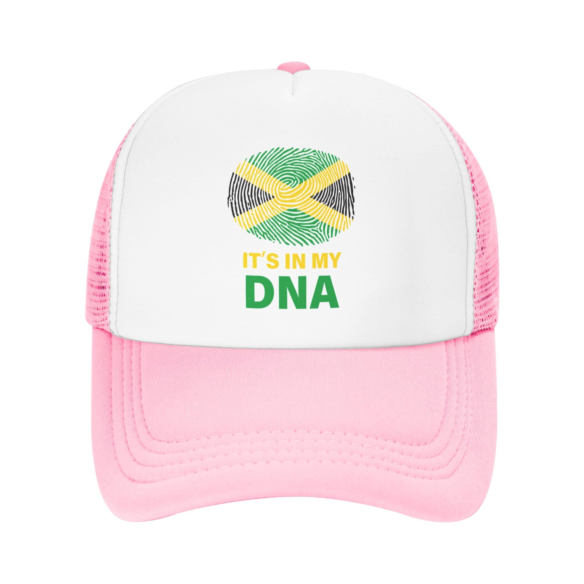 Jamaican It's in My DNA Lightweight Mesh Baseball Hat Fishing Sun Cap Outdoor Casual Cap Pink