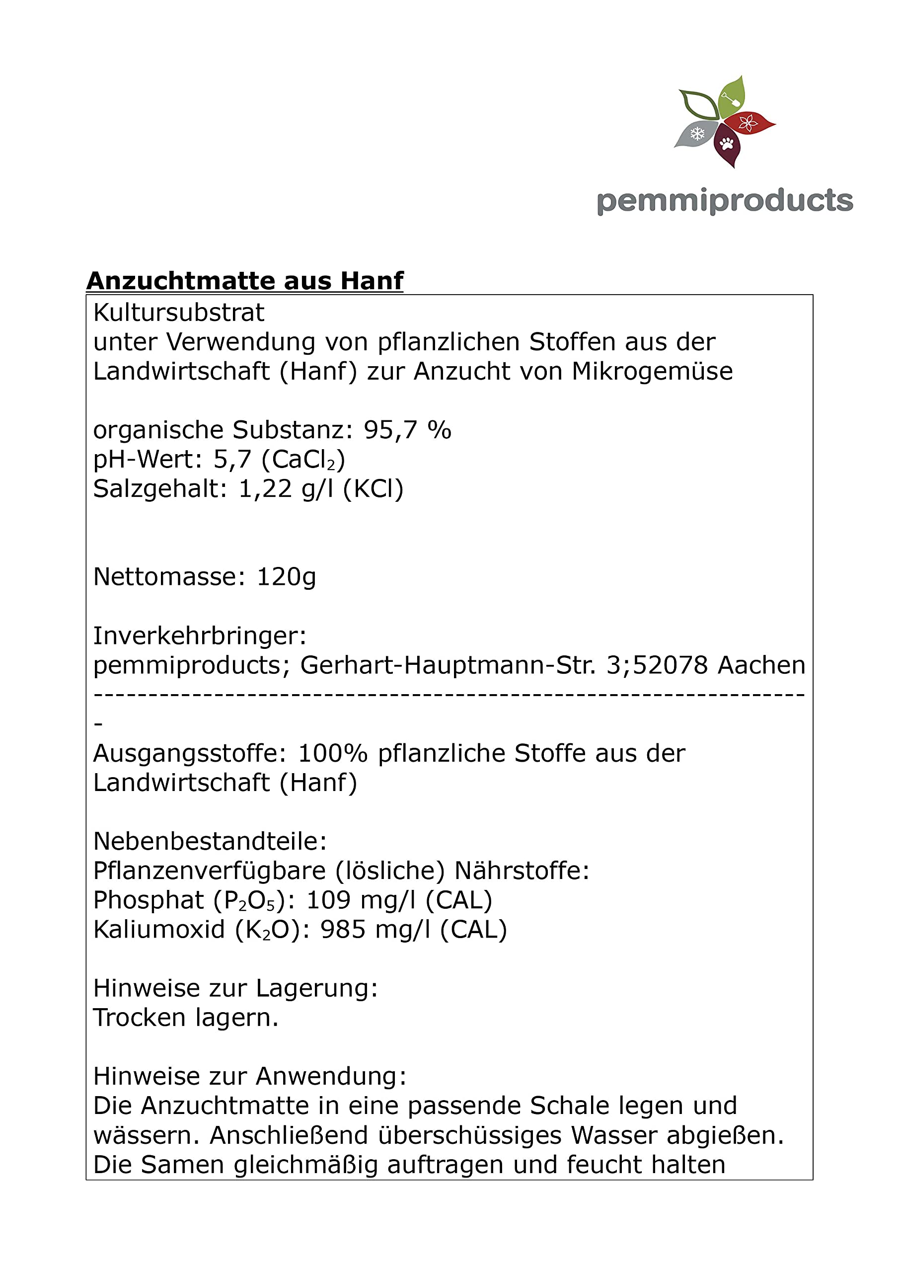 aus 100% Hanf, 115x75 mm, 1cm dick, 7er Kette, 4er Pack, Gesamtstückzahll: 28 Stück (0, 43€/Stück) für Tray 1020
