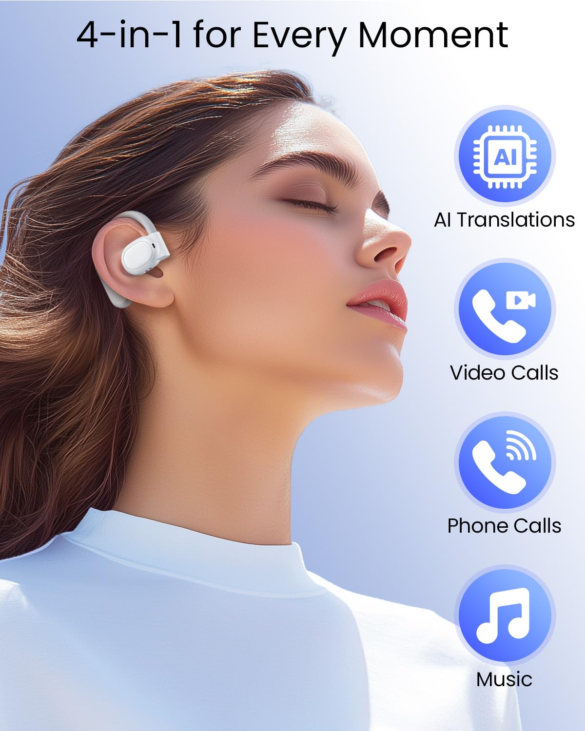 AI Translation Earbuds Real Time 164 Languages 80H Playtime Translator Ear Buds Audifonos Traductores Ingl s Espa ol — view 5