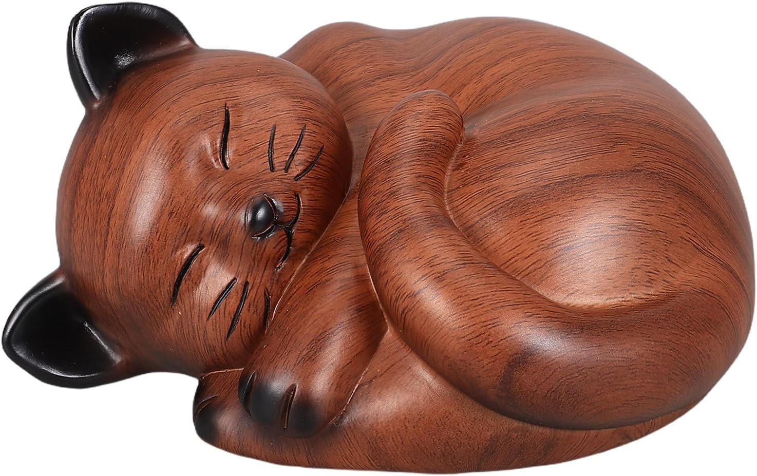 Sleeping Cat Funeral Urn: Resin Cremation Keepsake, Indoor Pet Tribute, Small Animal Ash Container Memorial Box for Pet Loss Present