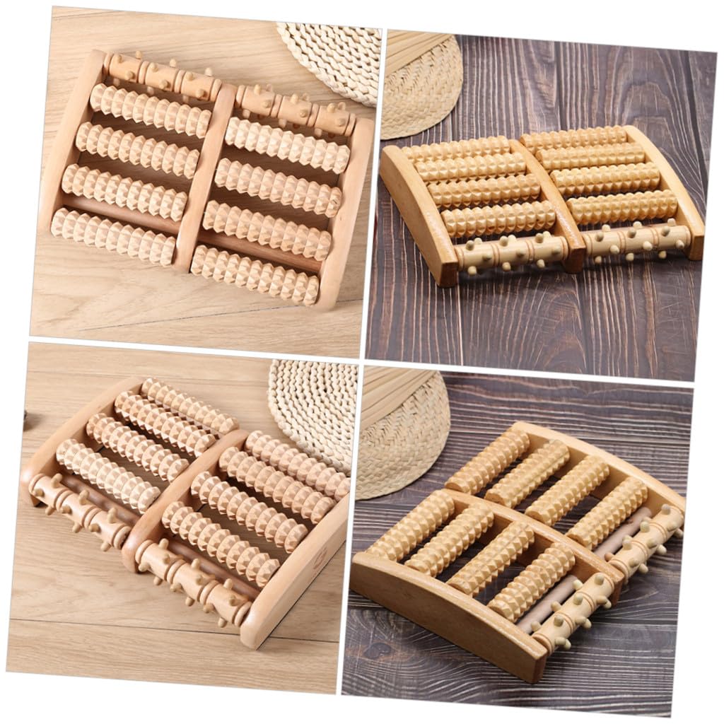 Yardenfun Rodillo de Masaje de Madera para Pies con Diseño de Acupresión Masajeador Manual para Relajación y Pies para y Tensión Hombres y Mujeres