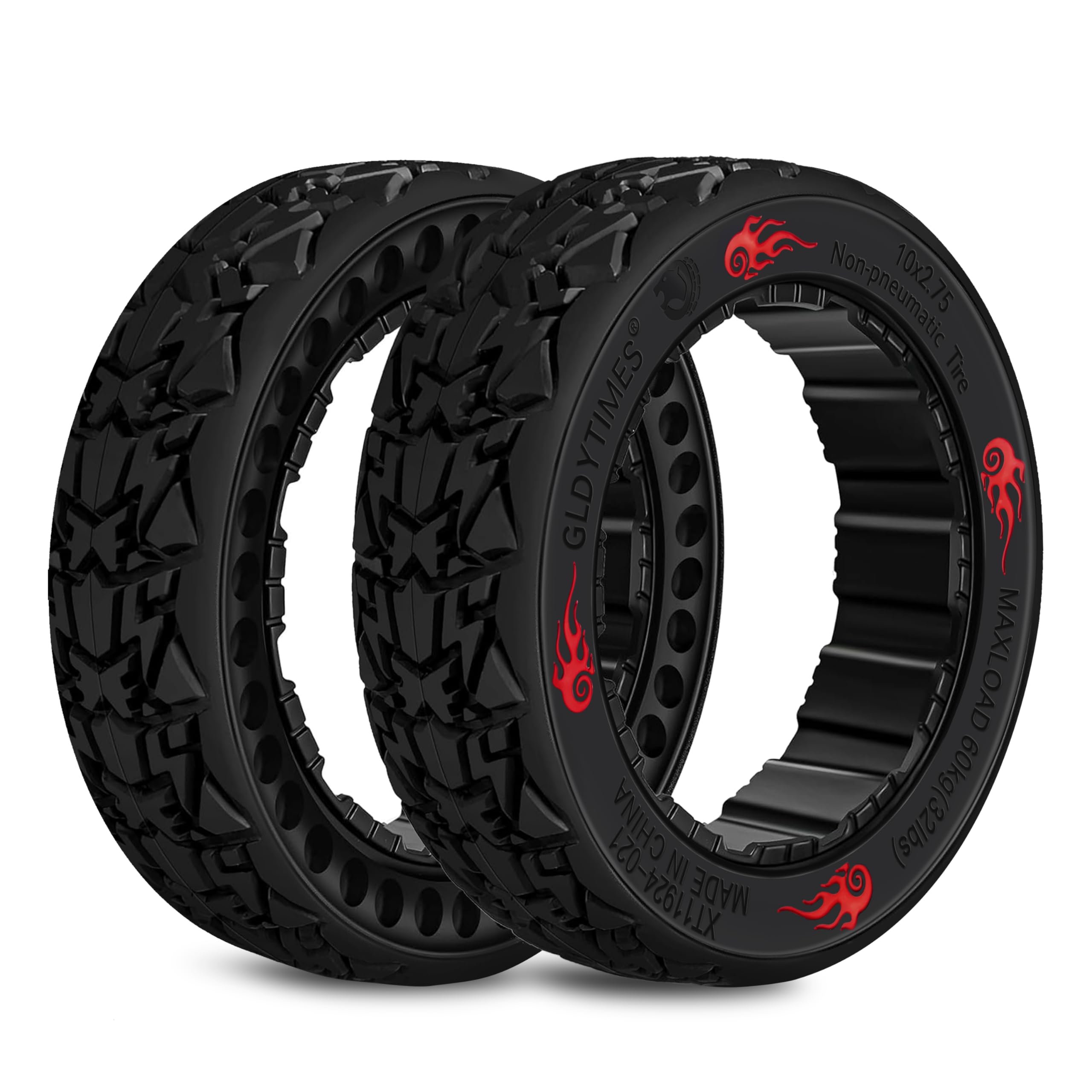 GLDYTIMES 10x2.75 Off-Road Gokart Tire for Ninebot S Max Self-balancing Scooter, Compatible with Gokart Pro/Pro 2 Series, Rear Drift Tire Bundle (2pc)