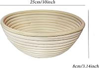 SZETOSY Kenyér Kelesztő Kosár Szett 3 Darabos Természetes Rattan Kovásztészta Kosár 25cm Kerek Pizza Tészta Sütés 6