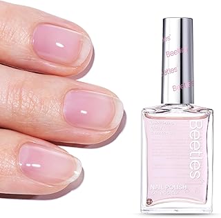 Beetles Nail Strengthener - Pink Shine Nail Concealer Air Fast Dry Natural Nail Hardener and Growth Treatment for Thin Damaged Nails Imperfection Masking 15ML Gifts for Women