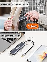 Vista 6 de Hub USB C, adaptador multipuerto USB C 5 en 1 a HDMI, 100 W PD, 3 puertos USB 3.0 para MacBook Pro, MacBook Air M1/M2, iPad Pro, Surface Pro, XPS