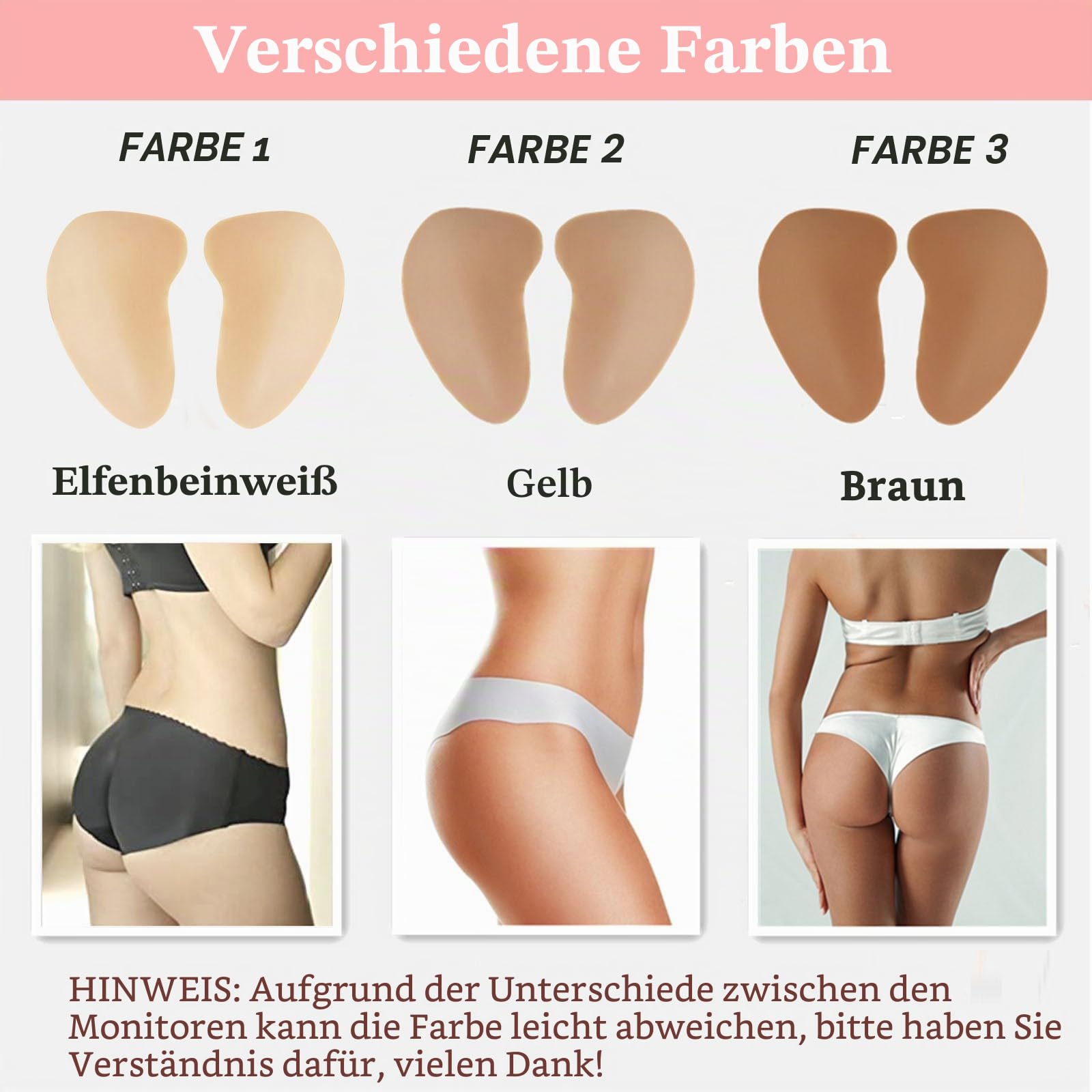 2PCS Hüfte Push Up Hüftpolster Hip Enhancer Butt Lifter Silikon Hüftverstärker Pads Sexy Atmungsaktiv Gesäß Hintern Heber Hüfte Enhancer Buttock Gepolstert zum Crossdresser Männer Frauen