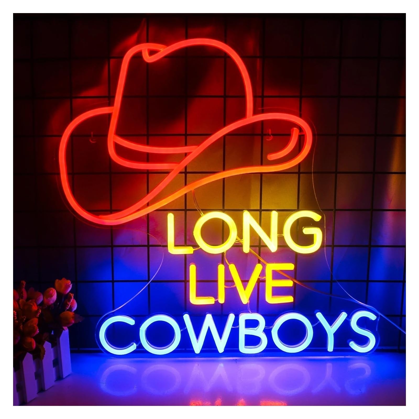 lámpara de neón Larga vida a los vaqueros para el letrero de neón luces LED decoración pared para casa restaurante bar para fiesta